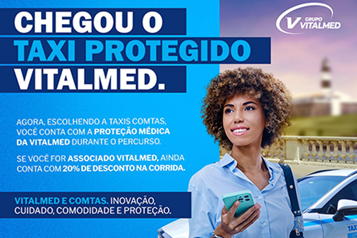 Vitalmed e Taxi Comtas lançam o Táxi Protegido, oferecendo segurança e tranquilidade para motoristas e passageiros em Salvador